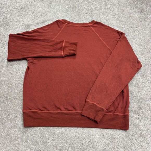 Back Beat Rags Pullover Sweatshirt Womens Large Rust Brown Crew Raglan Casual - Picture 2 of 13